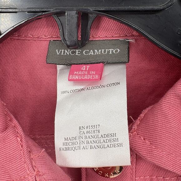 Vince Camuto Denim Trucker Jacket Girls 4T Pink Stretch - Picture 2 of 5